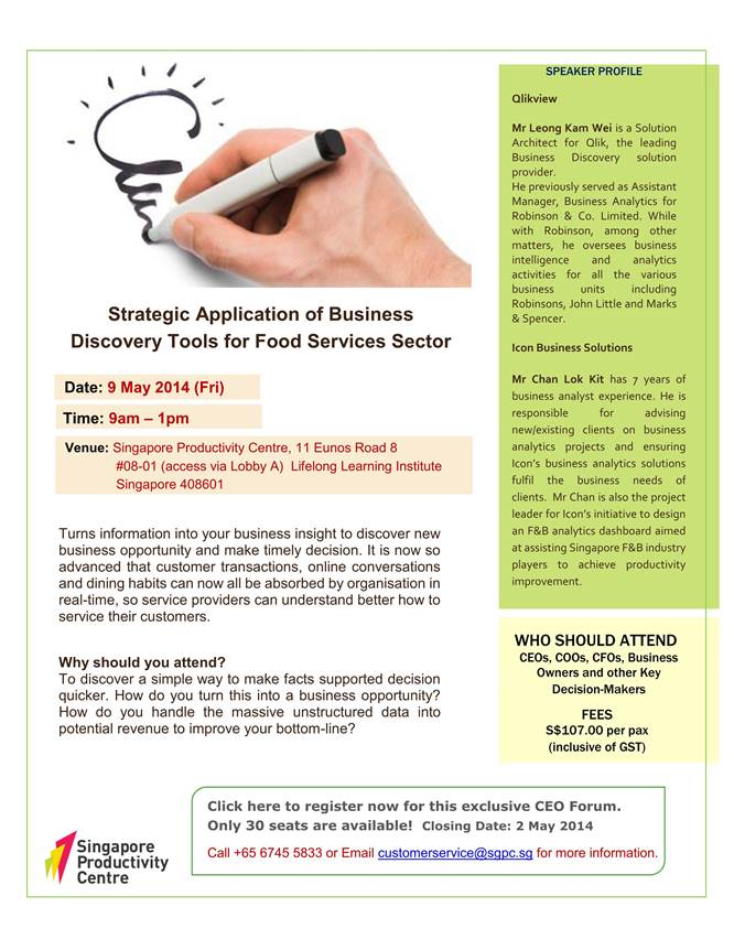 Strategic Application of Business Analytic Tools for Food Services Sector