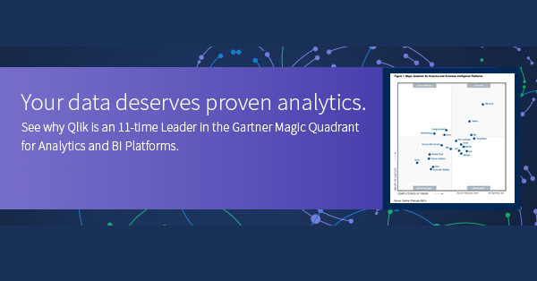 Qlik – 11 time leader in the Gartner Magic Quadrant!!